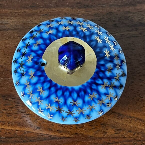 Lomonosov Russian Imperial Porcelain Cobalt Net Mini Teapot 5.25" Tall 2+ Cups - Picture 9 of 15